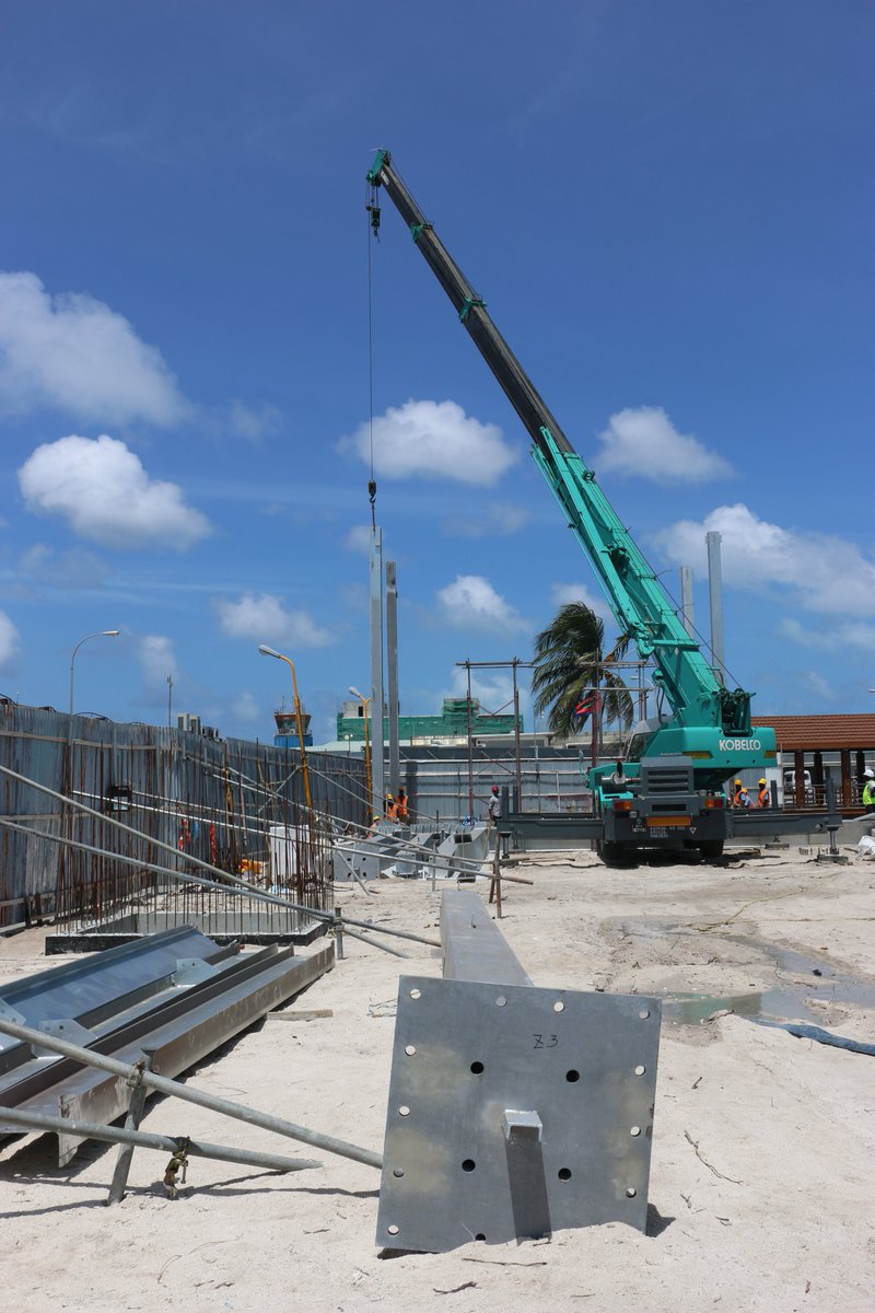 MACLmedia's tweet photo. Commencement of assembling the steel structure for the upcoming Waterfront Franchise Restaurant at @VelanaAirport 
 #VIAdevelopment https://t.co/UUm4iGdmAm
