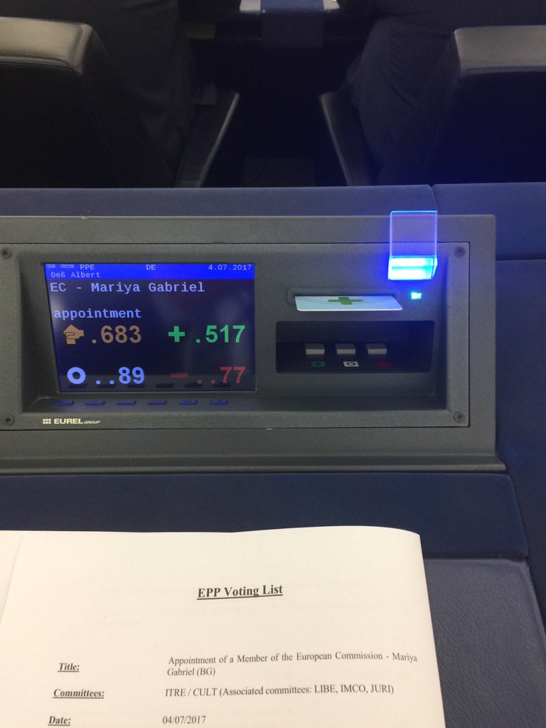 Mariya Gabriel wurde mit großer Mehrheit als Kommissarin bestätigt. Gratulation