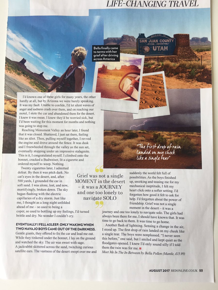 CamillaElworthy's tweet photo. Great @bella_pollen feature in @RedMagDaily. This & other trips of discovery in her poignant, restless, funny memoir #MeetMeInTheInBetween. https://t.co/S1K9CjxBH8