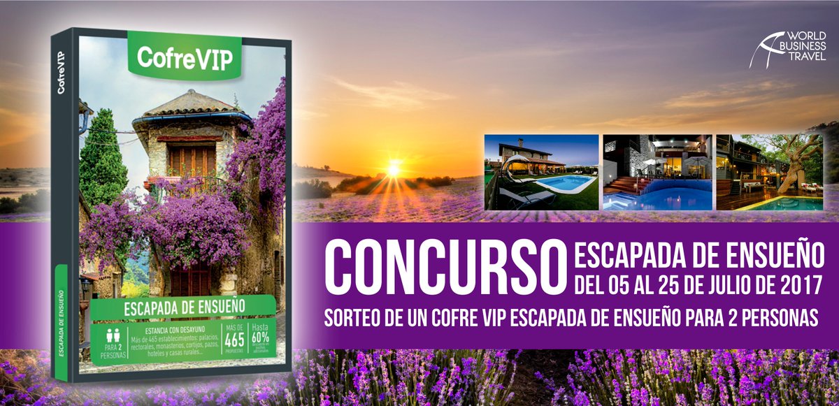 #CONCURSO Gana un #CofreVip #EscapadaDeEnsueño para 2 personas ¡Síguenos, ❤ y haz RT para participar! #FinDeSemana #Regalo #Sorteo 😄🎁🏡🌳