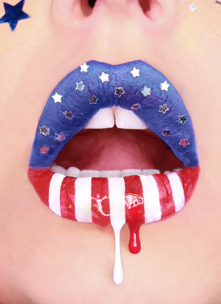 hazel_maven's tweet photo. Posting my #4thofJuly2017 #lipart look on here before my other platforms! u guys get to see it 1st! #lipdrip #makeup https://t.co/1Ocw3Bw64u
