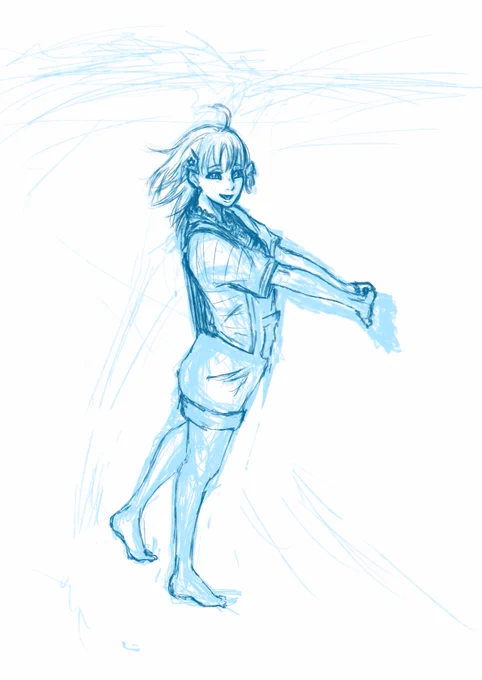 夏っぽい絵描きたいなって… #このタグ見た絵描きさんは下書きまたはラフを晒す 