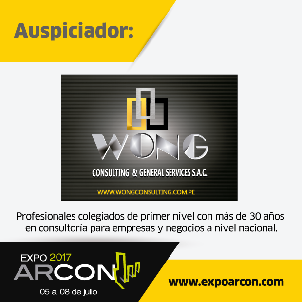Expoarcon's tweet photo. Damos una cordial bienvenida a nuestro Auspiciador @ConsultingWong . Visítalos del 05 al 08 de julio en #EXPOARCON2017 https://t.co/gMbEg4zEBt