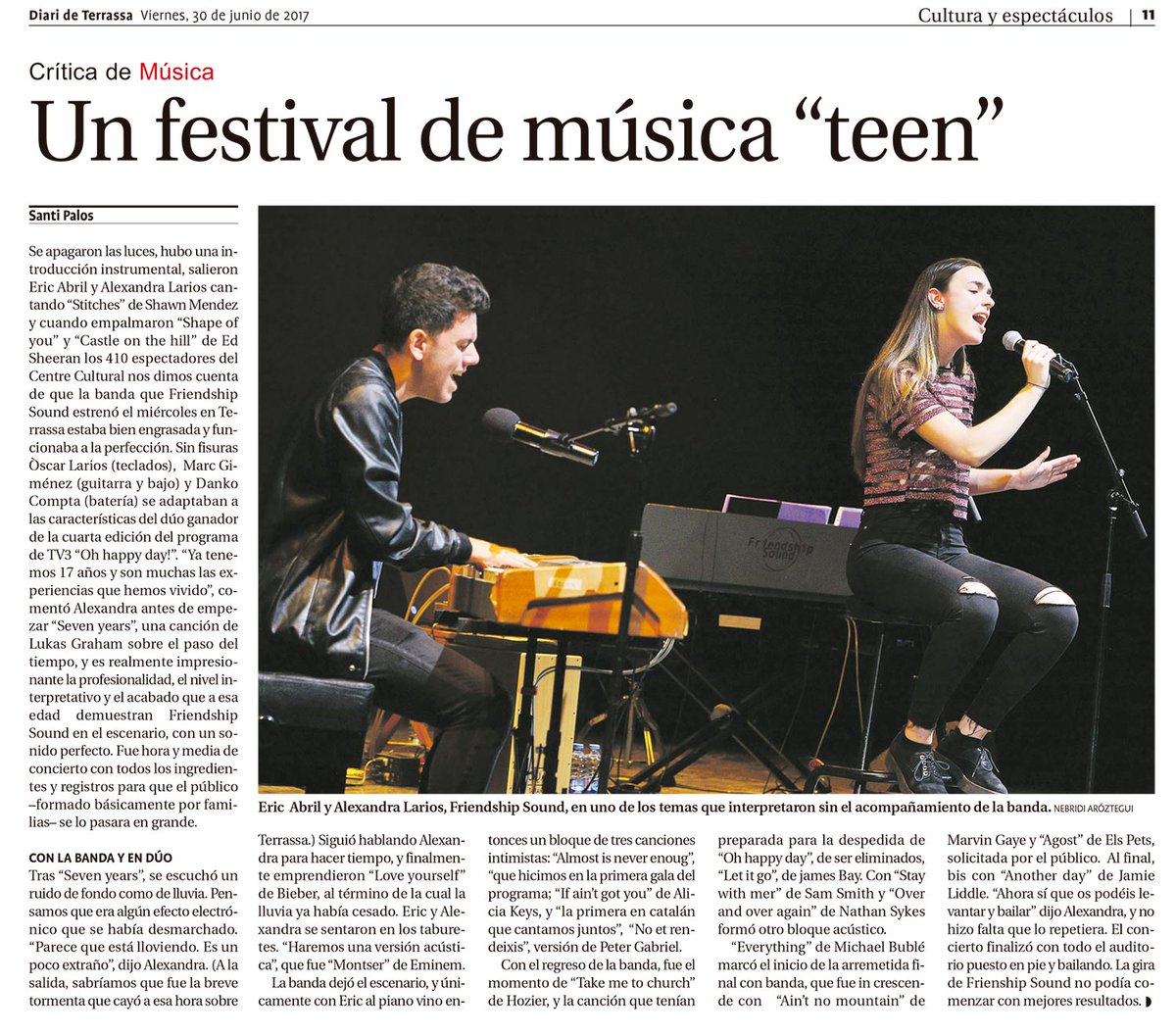 Vau venir a #Terrassa a veure els <a href="/friendshipsound/">Friendship Sound</a>? Aquí teniu la crítica publicada al <a href="/DiarideTerrassa/">Diari de Terrassa</a>: