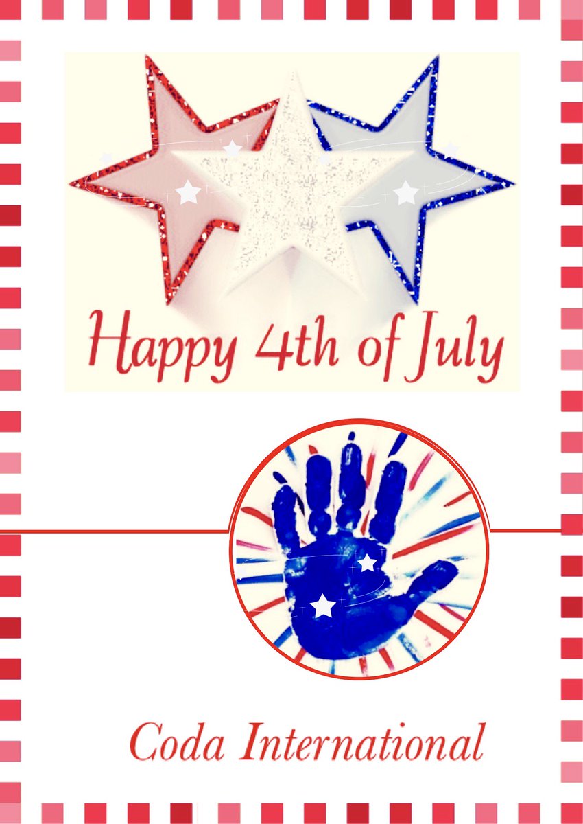 codaintl's tweet photo. Happy 4th of July from all of us in CODA International #CODAInternational #CODA #ChildrenOfDeafAdults #MotherFatherDeaf #4thofJuly https://t.co/7w6MdnWCx0