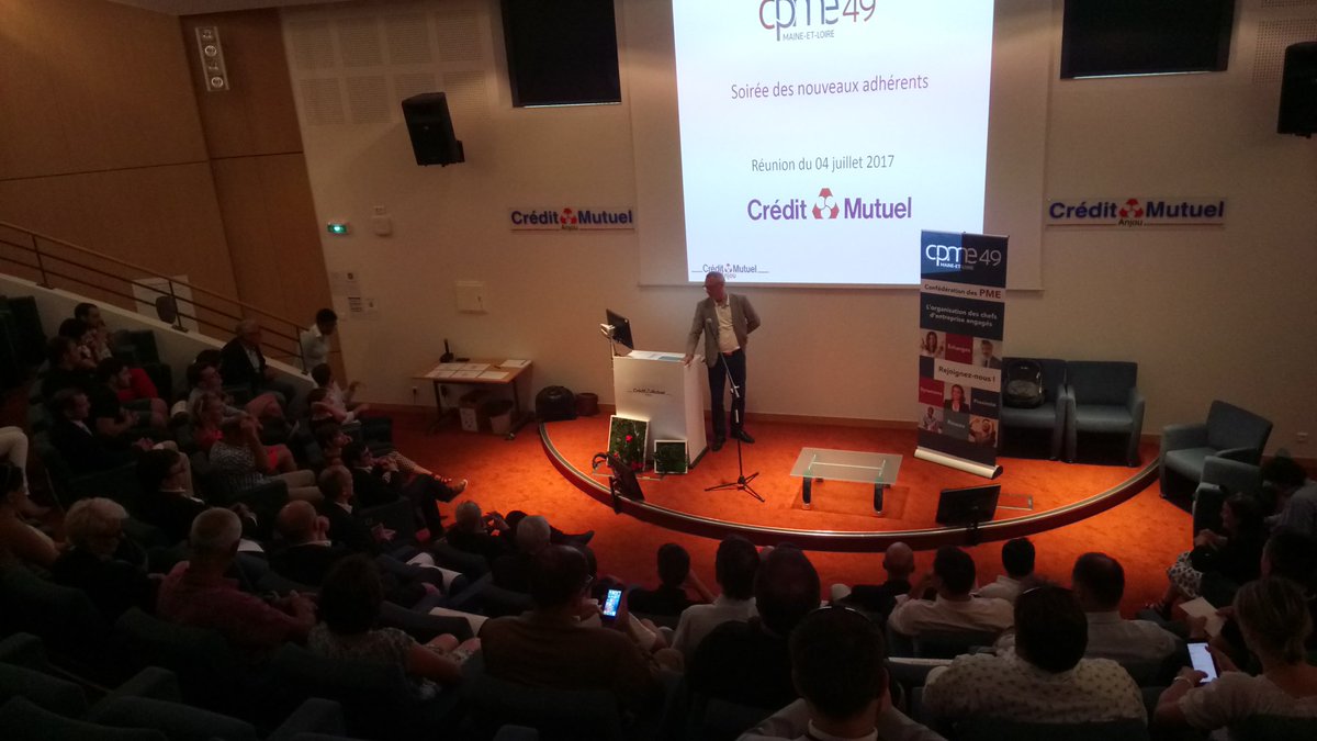 cpme49's tweet image. Lancement de l'opération parrainage. Plus de soixante dirigeants présents. Merci au @CreditMutuel de l'Anjou de nous accueillir