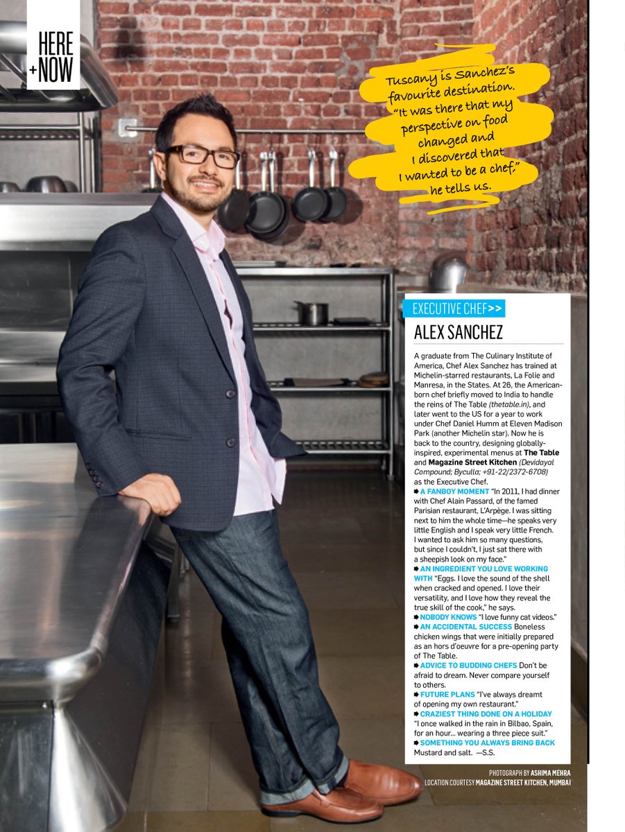TNLIndia's tweet photo. Woah! The young Exec Chef Alex Sanchez heads two popular kitchens #MagazineStreetKitchen and #TheTable in Mumbai. https://t.co/sDPfZMSTxW https://t.co/Xe1IwGtvIv