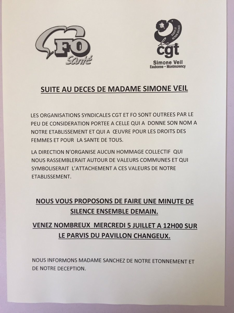 CgtVeil's tweet photo. #hsv #hopitalsimoneveil #hommagecollectifdupersonnel #repectmmeveil https://t.co/oOgkYIOIaA