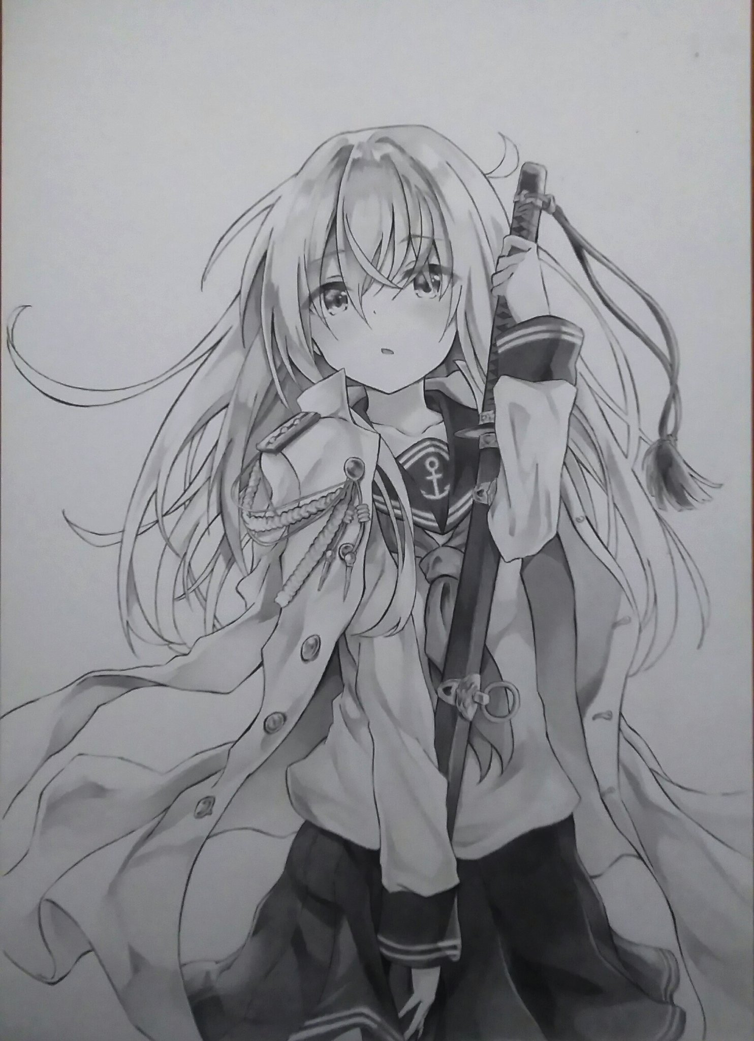 あしゅのじ 固定 艦これ 暁型2番艦駆逐艦 響 あずーるさんのイラストを鉛筆で描いてみました 艦これ 模写 T Co Gzi4x2h2kl Twitter