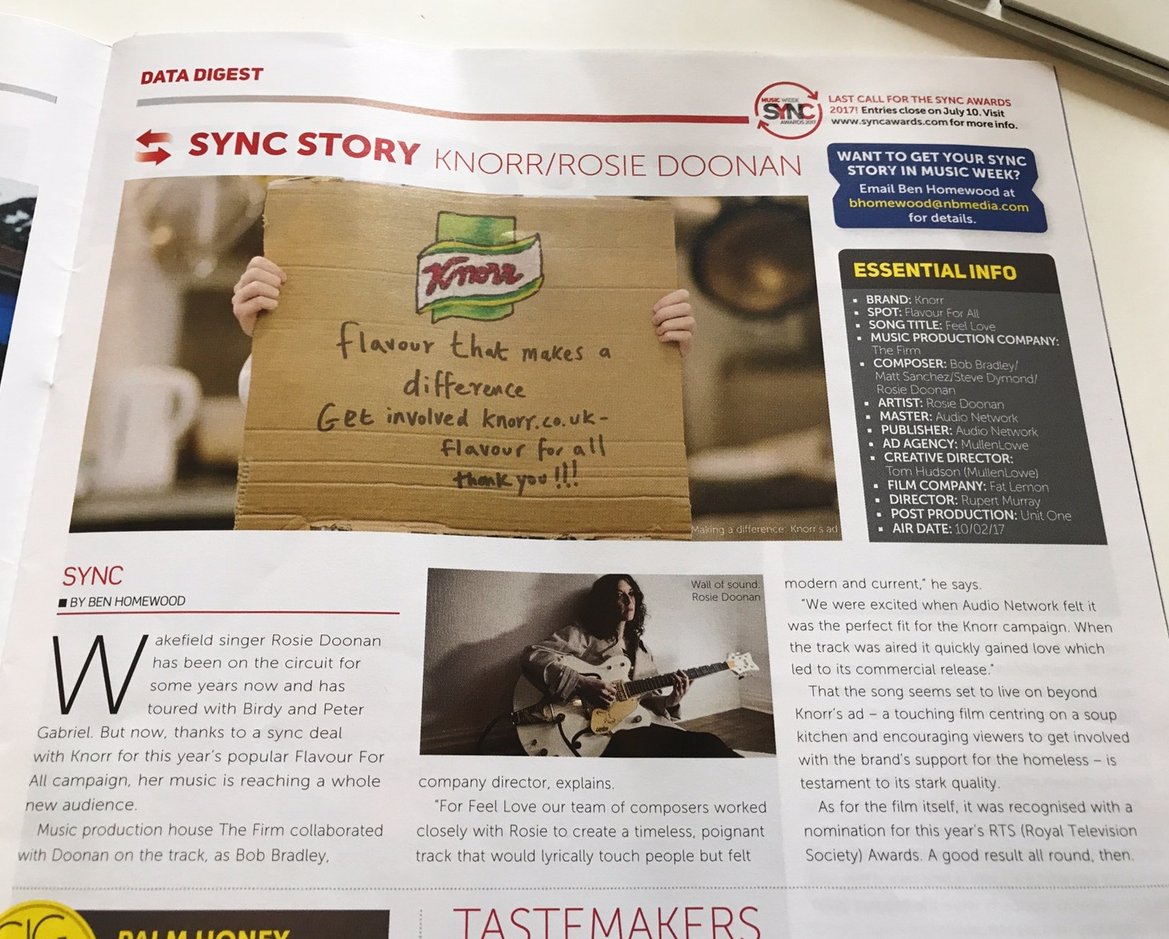 Firm_Music's tweet photo. Thanks to @MusicWeek for our #syncstory feature! #FirmSync @RosieDoonan https://t.co/8rbZDU3veN