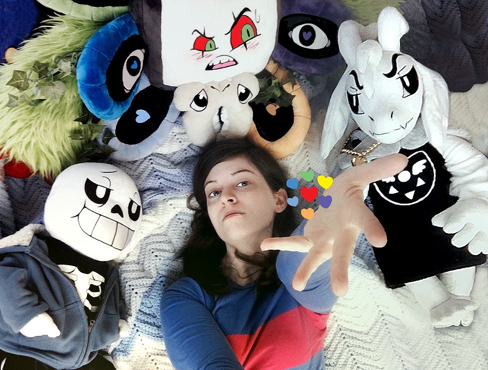 HappyKittyShop🪡🖤💀 on X: Updated my Undertale photo I took with my plush.  It needed some tweeking. I am the Undertale Plush Queen! #undertale #plush   / X