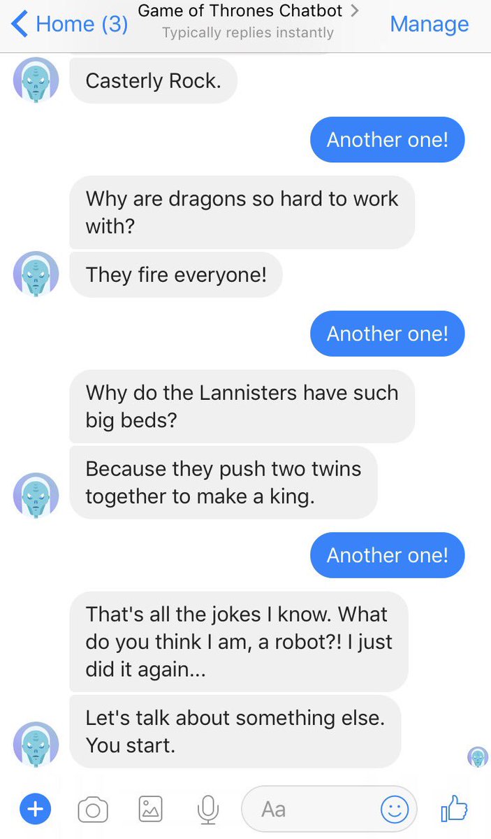 FannyFolye's tweet image. What a joker 😂 @HBO @GameOfThrones #WinterIsHere  #GoTBot