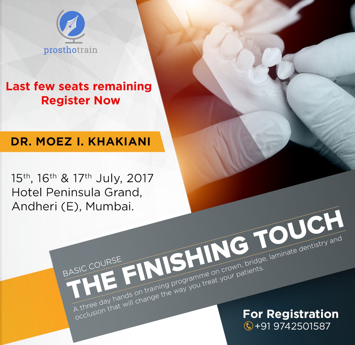 Last Few Seats Remaining. Register Now.
#dental #dentalcare #Dentist #dentistry #dentalimplants 
prosthotrain.com