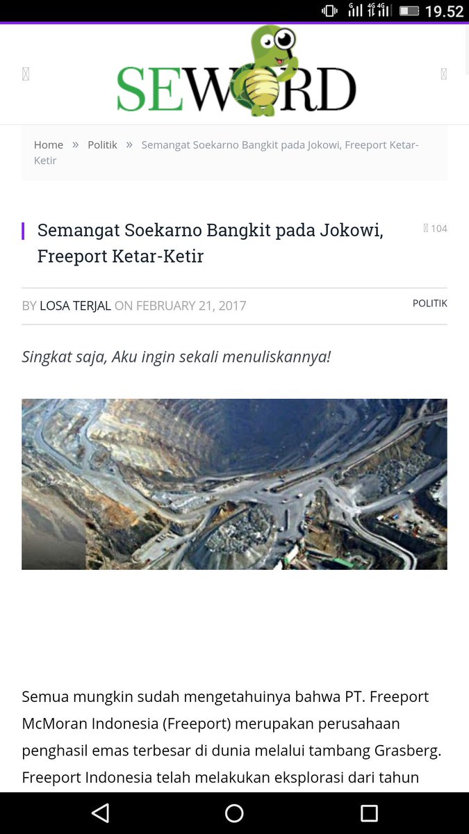 Lam_Sijan's tweet photo. Masih ingat para Cebong mnggoreng abis isu Freeport ini? https://t.co/Q83z43HlpY