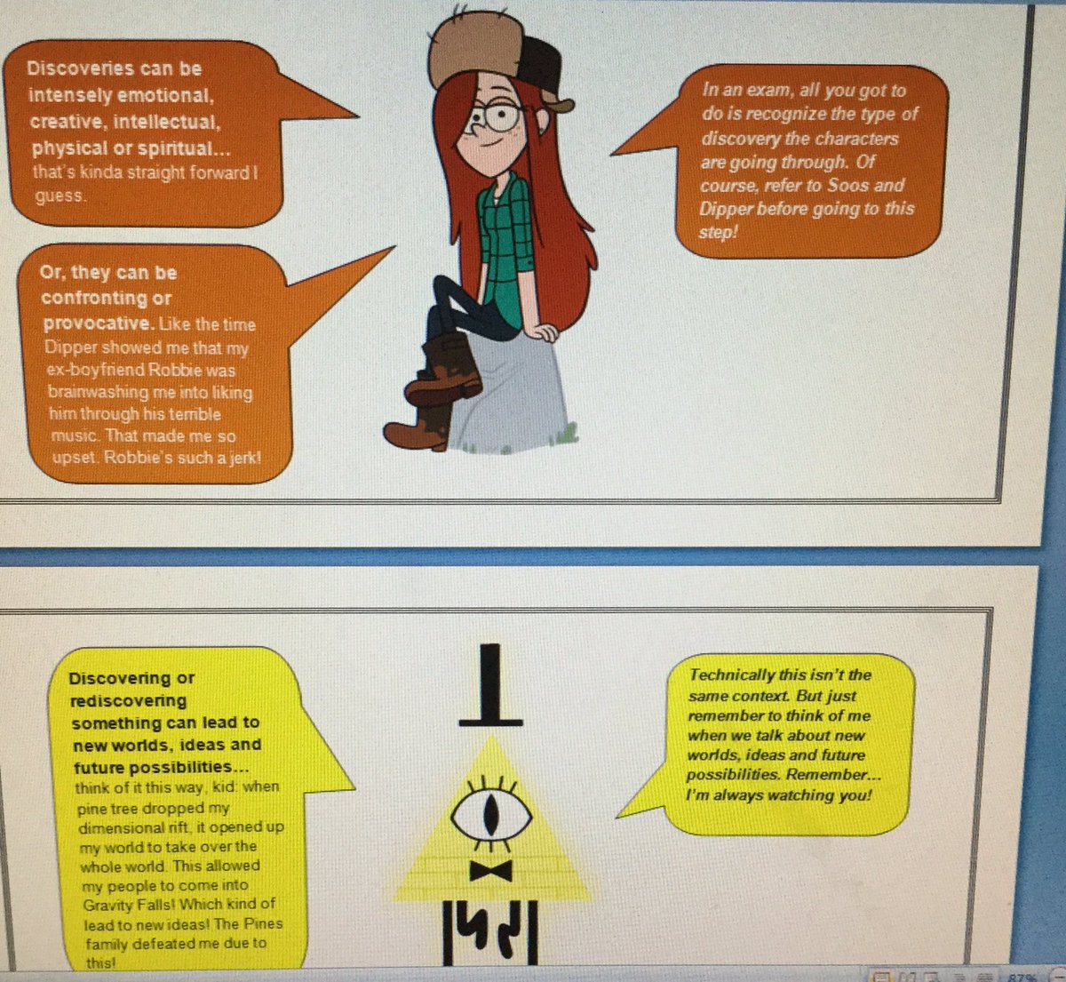 freakydoyle's tweet photo. When you decide to use #GravityFalls characters to make study notes more fun: (@_AlexHirsch @_merp_derp_ @kristenschaaled @JasonRitter) https://t.co/hrCPeQoNpq