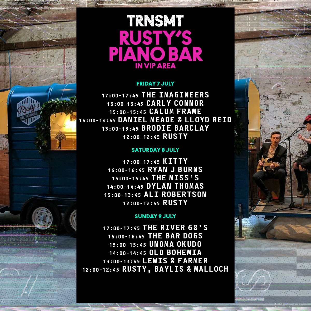 Introducing <a href="/rustyspianobar/">Rusty's Piano Bar</a> in the VIP area at #TRNSMTfest this weekend!

Remaining VIP Tickets available here ~ trnsmt.co/VIPtix