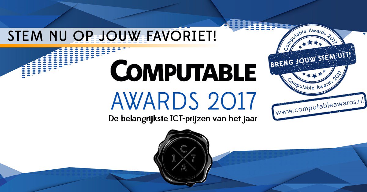 De stemmodule voor de #ComputableAwards 2017 is geopend. Stem vandaag nog op jouw favorieten! computableawards.nl/stem?utm_sourc…