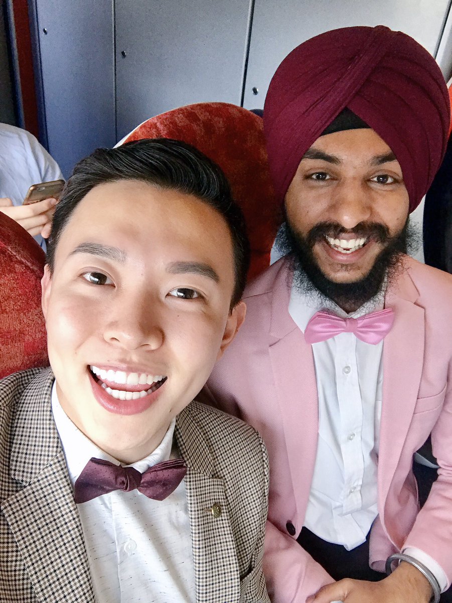 Jaspreet and I are taking a little break from #NUSSU17, and now on the way to the Parliament for #WeAreInternational ✊️#TeamBowTie 🎀