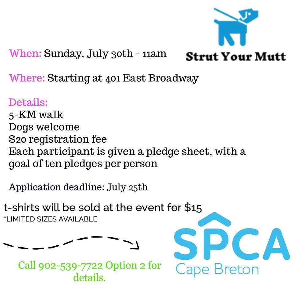 #strutyourmutt event happening July 30th! Stop in to get your registration forms and pledge sheets today!