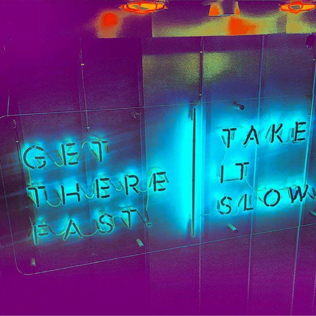 Komoguildford's tweet image. Happy Tuesday Komo crew! Loving this eye-popping 👀 snap of our beloved neon 💙💜#gettherefast #takeitslow #neonlove