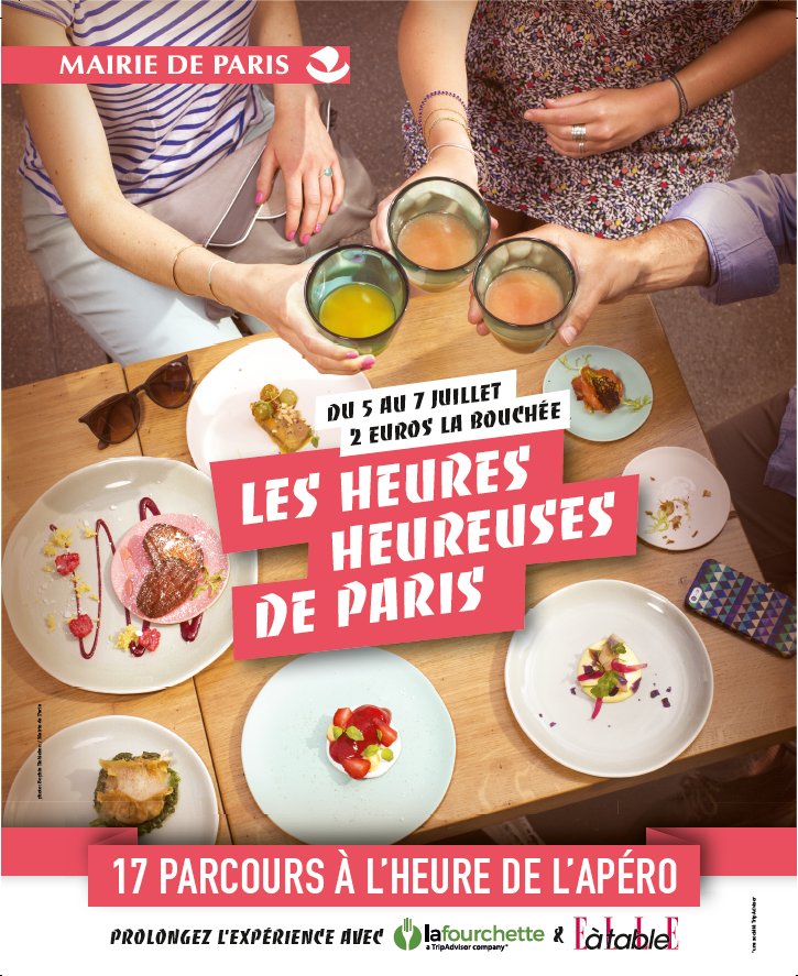 [J-1]
C'est le grand retour des Heures Heureuses! Du 5 au 7/07, participez à l'apéro le plus gourmand de Paris! @LaFourchetteMmm <a href="/ELLEfrance/">ELLE</a>