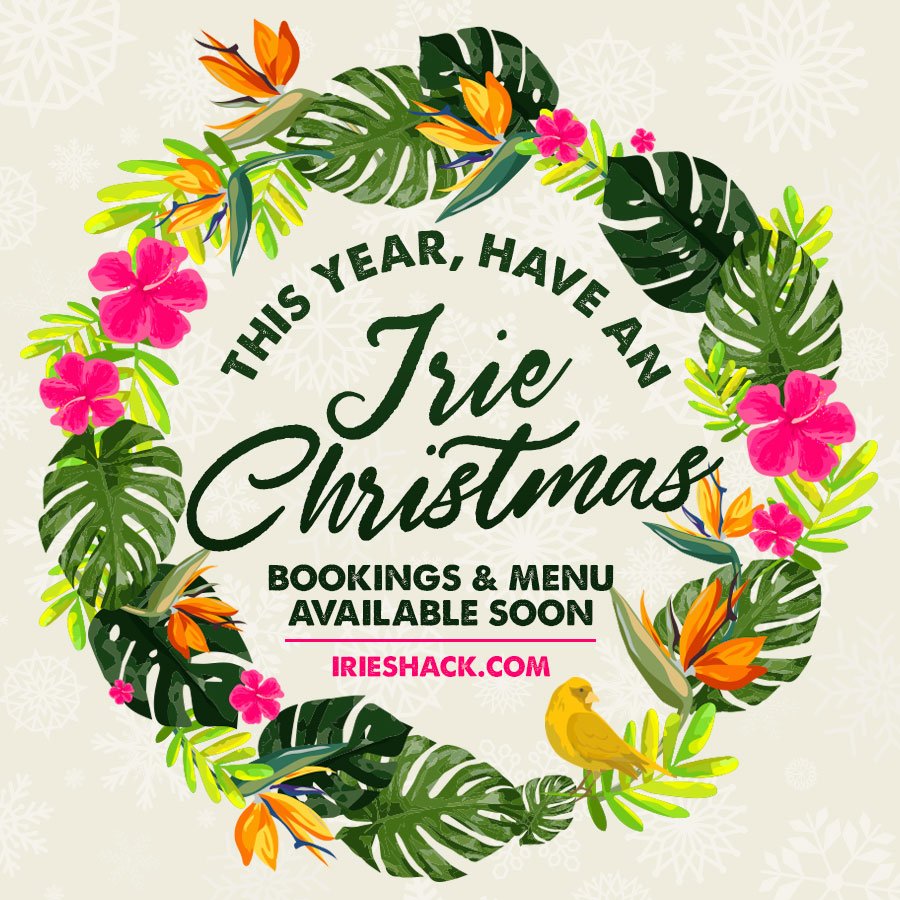 IrieShack's tweet photo. Coming soon, enjoy a tropical #Caribbean #Christmas this festive season. Full menu, offers and booking details available soon! 🎄☀️ https://t.co/uXov2WnWdX