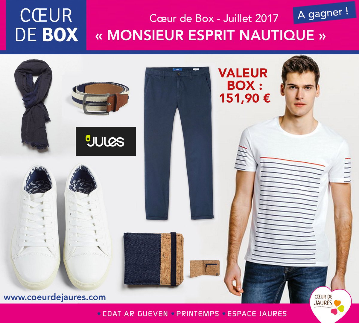 coeurdejaures's tweet photo. 🎁 Gagnez notre méga #COEURDEBOX de JUILLET 100% @Jules_com - Valeur de 151,90 € !
#box #coeurdejaures #brest
➡️ https://t.co/HFzAQsykrQ https://t.co/Bv4J2meORy
