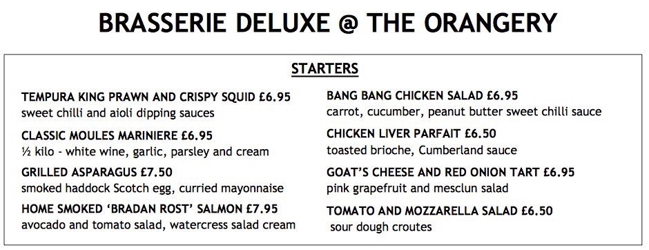 King Prawn + Squid 👍👍
New summer season #BrasserieDeluxe @ The Orangery