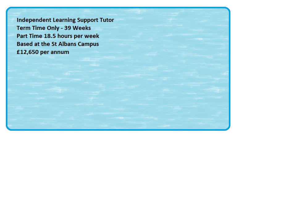 OaklandsJobs's tweet photo. Looking for Term Time Only work? Were recruiting an ILS Tutor https://t.co/KdK4kzN1co https://t.co/SbCHlm7xFZ