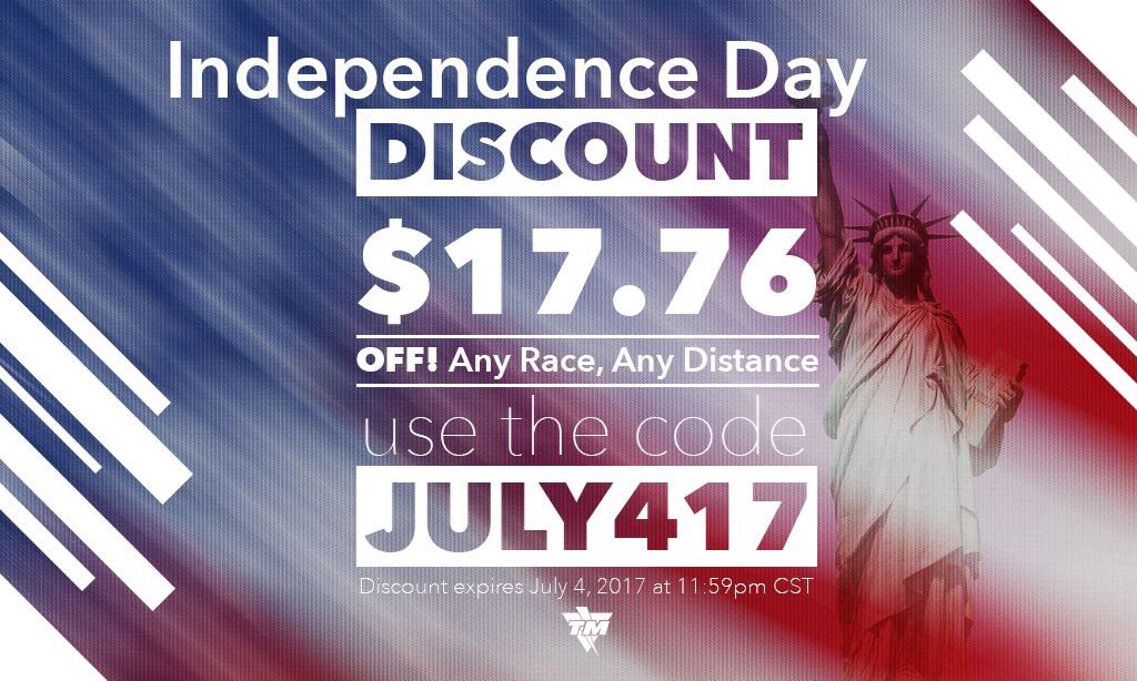 ENDS TODAY! Sign up for your favorite race and SAVE BIG!

Sign Up: bit.ly/July417 #4thOfJuly2017