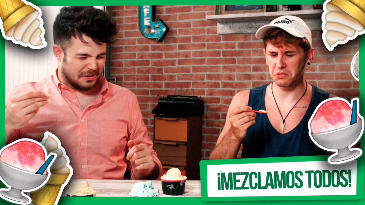 AwesomenessTvEs's tweet photo. Por las caras de @TheCatacroquer y @FernandoJaso ese helado es 😵 Descubre de qué está hecho en este vídeo: https://t.co/60aepDS6tl https://t.co/qq9lZ75K5E