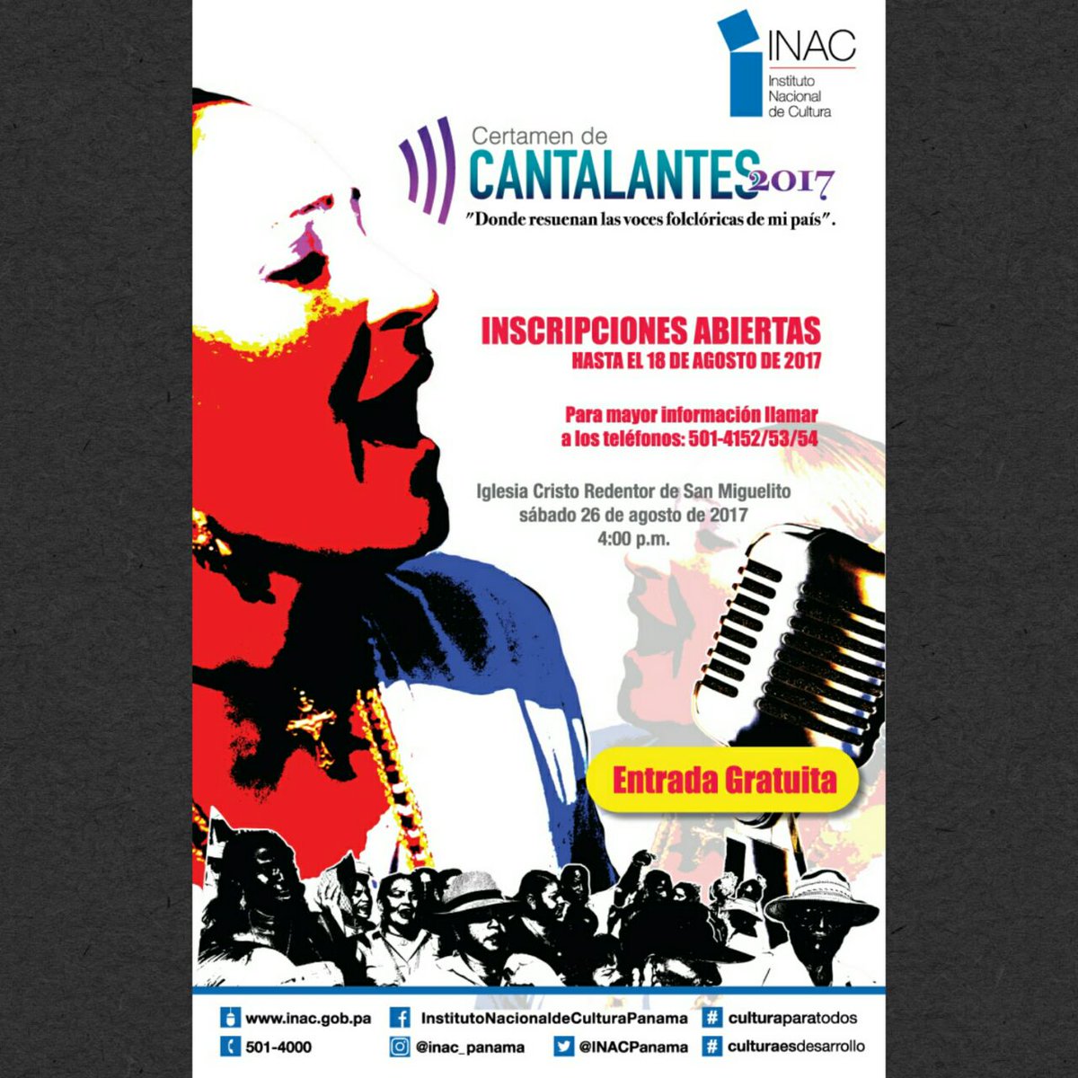 Inscripciones hasta el 18 de agosto. Participa con tu agrupación y se parte de las ganadoras de este certamen. <a href="/INACPanama/">Ministerio de Cultura🇵🇦</a>