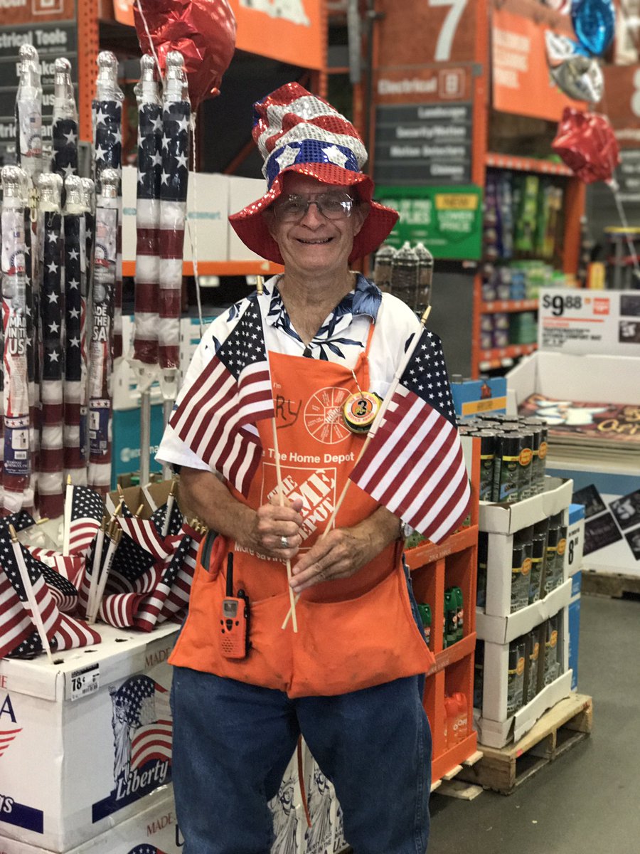 Home Depot 1018 (@homedepot_1018) on Twitter photo Gary our Greeter is ready for the Fourth! What do you think @EricDunnHD ?! <a href="/liza_erline/">Lisa Lucero</a> #HappyFourth #freedom Gary our Greeter is ready for the Fourth! What do you think @EricDunnHD ?! <a href="/liza_erline/">Lisa Lucero</a> #HappyFourth #freedom