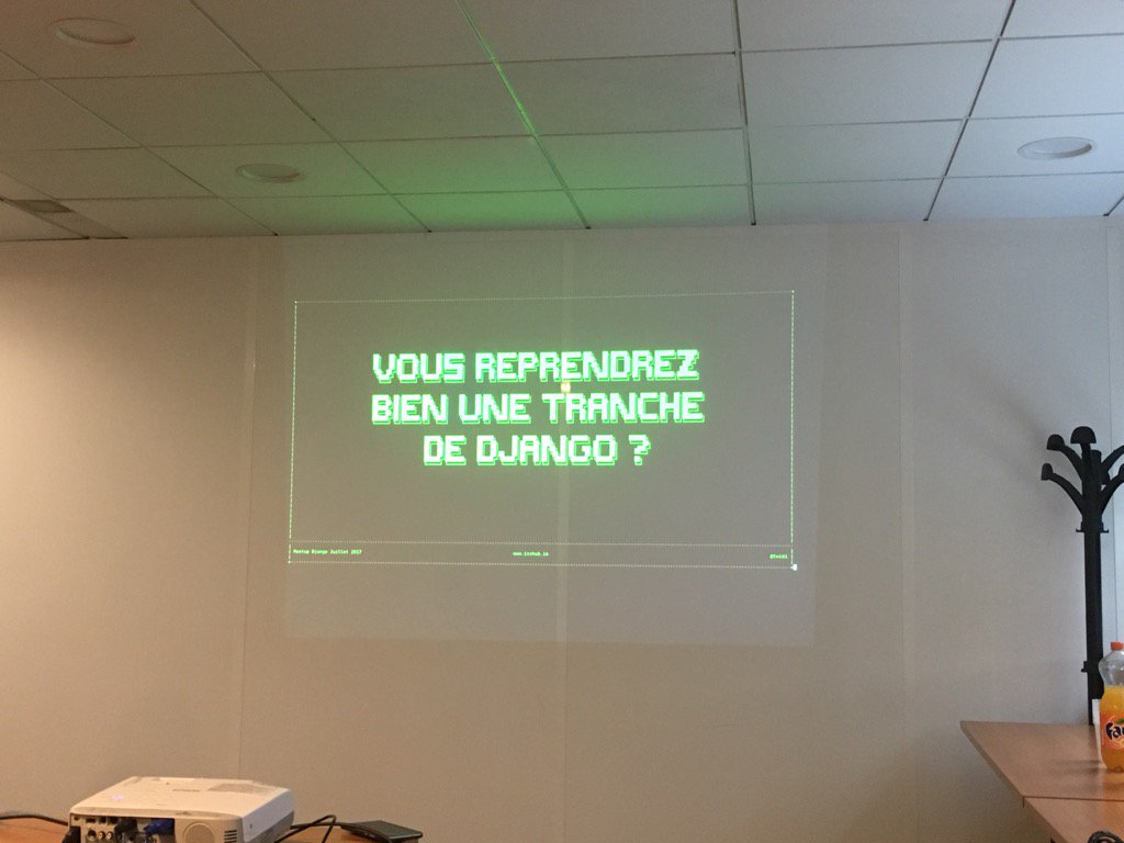 #meetup #django de l'été. Merci <a href="/djangoparis/">djangoparis</a> ;)