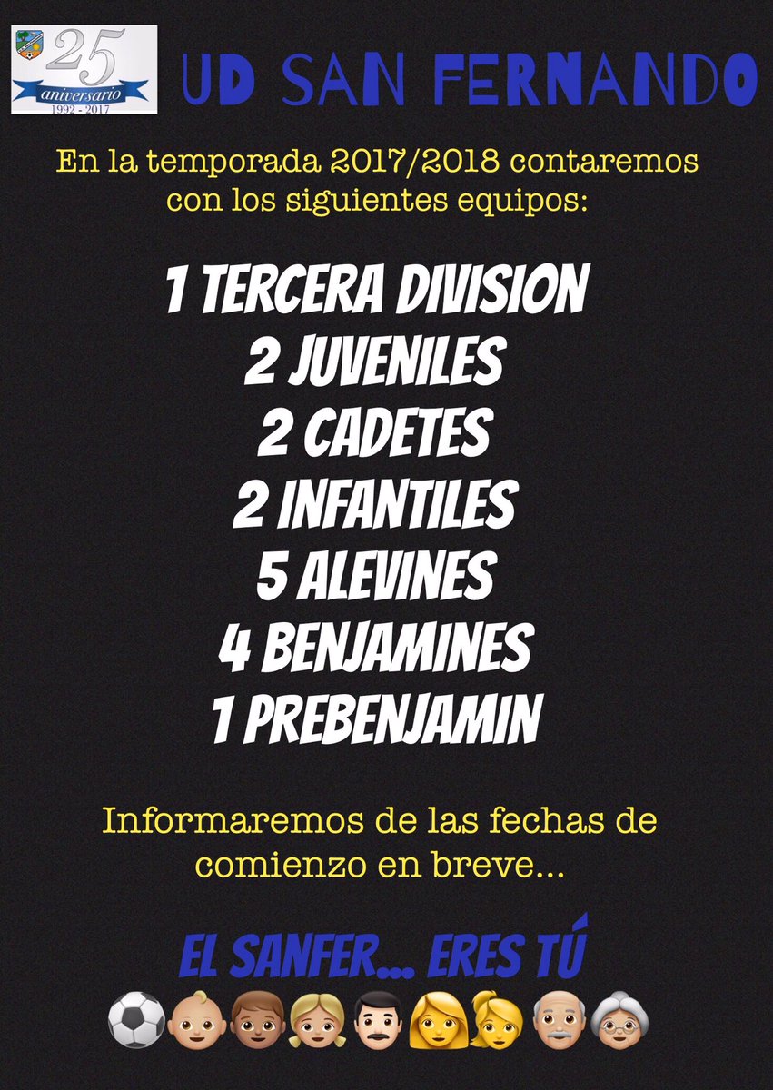 UDSANFERNANDO2's tweet image. Comenzamos!
USTEDES SON EL SANFER. 💙 @mdelasanta @Ramon_SuarezO @Deportes_SBT @AytoSBT @TinoDeniz @Futbolaspalmas @Antonioleonrgue