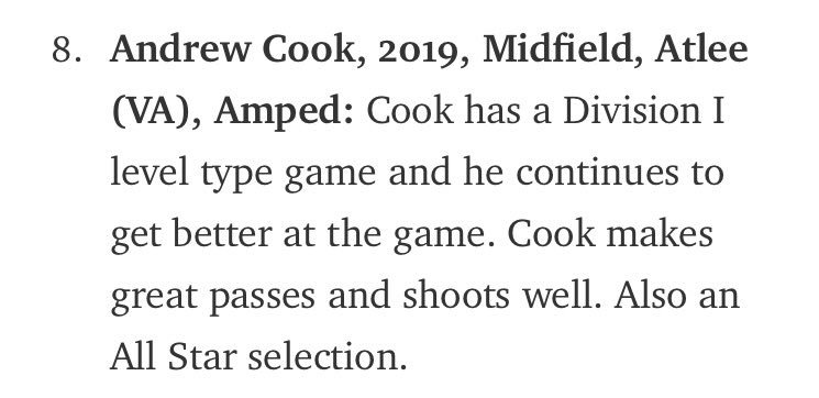 Team Venom &amp; Amped 2019's <a href="/cookielax13/">Andrew Cook</a>  gets named top10 Trilogy players that impressed <a href="/AmpedLax/">Amped Lax</a> <a href="/atleelacrosse/">Atlee Boy's Lacrosse</a>   medium.com/peace-report/t…