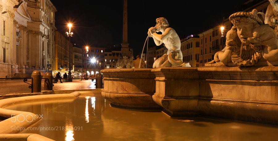 Piazza Navona at night by polispoliviou ... The Piazza Navona, Rome, is the main plaza in the historic center of the city.
