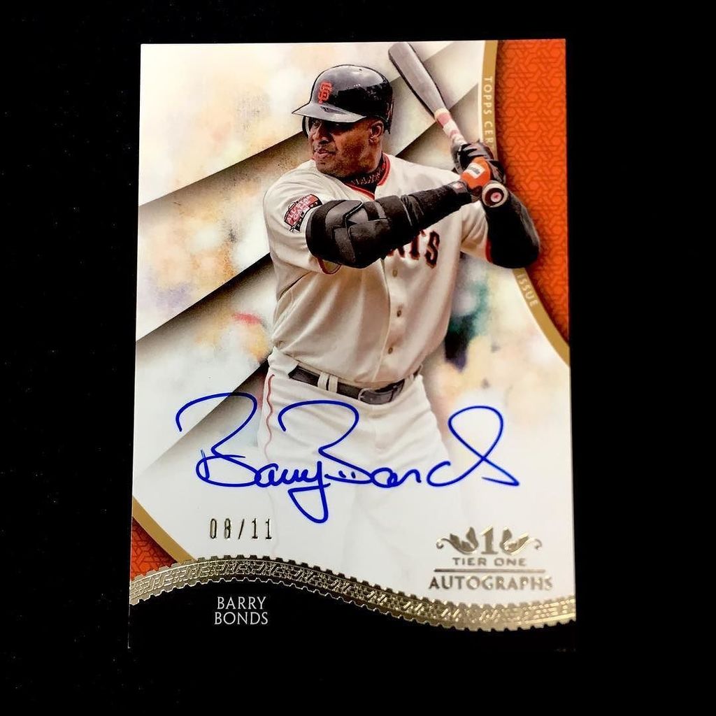 big_hurt35's tweet photo. Barry Bonds On Card Auto /11 out of @toppssports #tierone #mlb #baseball from our #bh35 #groupbreaks #tradingcards… https://t.co/2n0rsE0wT4 https://t.co/ljbglcY3NI