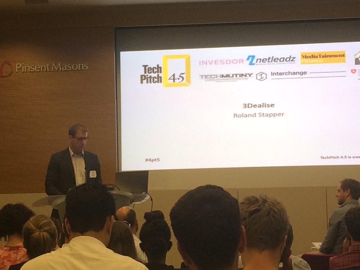 rassami's tweet photo. First #startup to pitch @3Dealise  with a hybrid #3Dprinting engineering #technology #4pt5 https://t.co/LTLsqaayHg