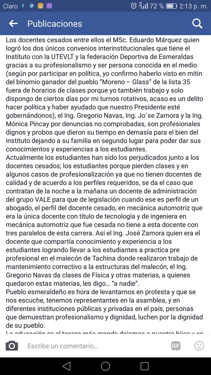 CrcEdus's tweet photo. Favor autoridades pertinentes todo lo que esta pasando en el ITS Luis Tello de Esmeraldas @AugustoBarreraG @EduSuperiorEc @GustavoAF84 https://t.co/AfaPQLO20P
