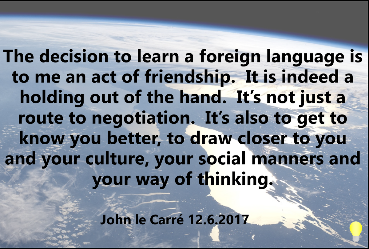 Wise words from John le Carré recently about language learning #mfltwitterati