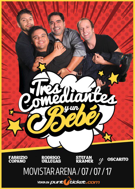 StefanKramerS's tweet photo. ¿Quieres una de las 5 entradas dobles para el show de este viernes en Movistar Arena?
Dale retweet y participa. #Trescomediantesyunbebe https://t.co/aMnQNxApln
