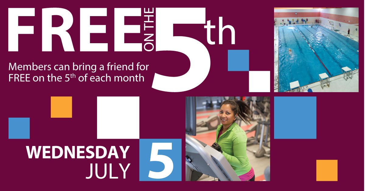 Tomorrow is Free on the 5th day! YMCA members can feel free to bring a friend to the Y free of charge. #freeonthe5th *Gov't issued ID Req'd*