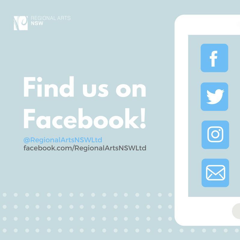 RegionalArtsNSW's tweet photo. We're on Facebook! Like us for the latest #regionalarts info here →  https://t.co/xYpKpaWqu8 https://t.co/RESDX7GUUR