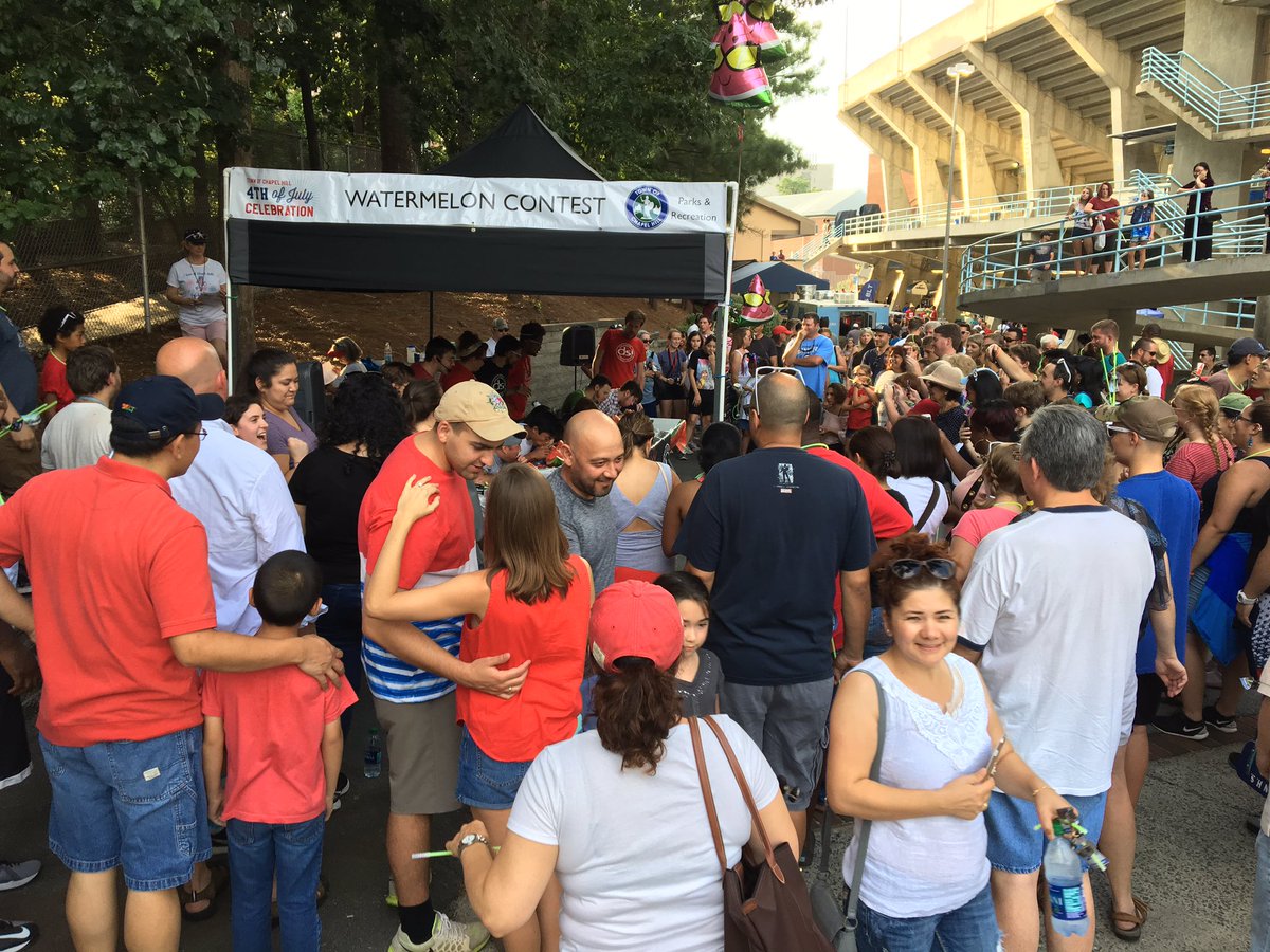 CHParksRec's tweet photo. #HAPPY4thOfJuly #KenanStadium is #Open4Business #WatermelonContest is #Lit #InformationBooth #CHParksRecfireworks https://t.co/1Xrm4sn4MZ https://t.co/4EayTUSZmi