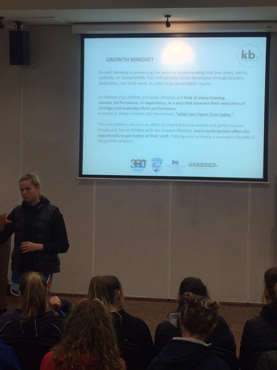 360SportsEvent1's tweet photo. @Katie_Brennan16 delivering our athletes an education session on performance health and well being #AFLW #HighPerformance #KBPerformance https://t.co/oRuPkH8kgJ