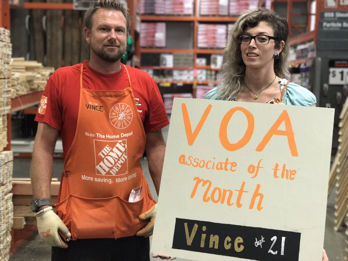 Home Depot 1018 (@homedepot_1018) on Twitter photo VOA Associate of the month: Vince from Department 21. Thank you for all you do for the customers and other associates! <a href="/liza_erline/">Lisa Lucero</a> VOA Associate of the month: Vince from Department 21. Thank you for all you do for the customers and other associates! <a href="/liza_erline/">Lisa Lucero</a>