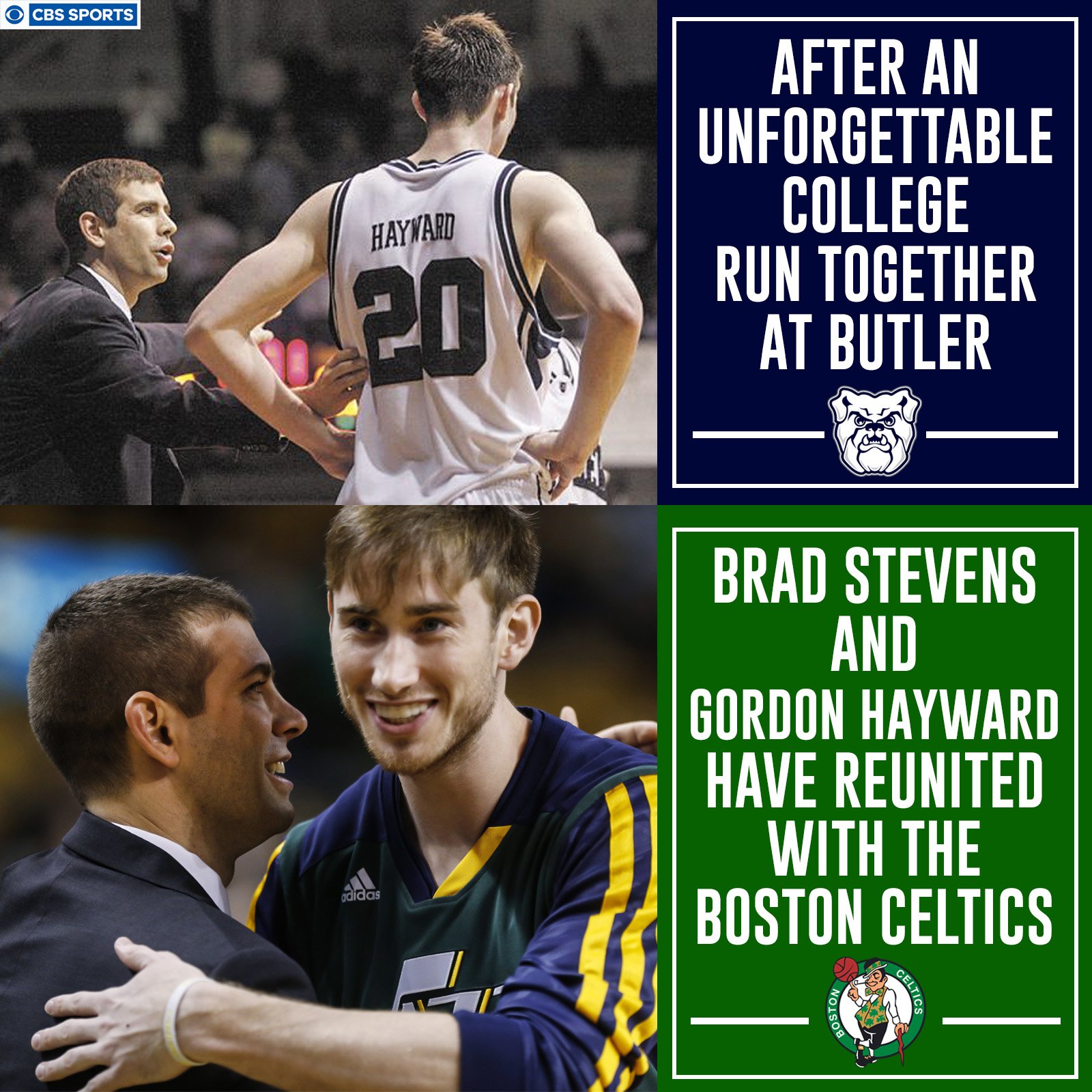 CBS Sports on X: Gordon Hayward and Brad Stevens have officially