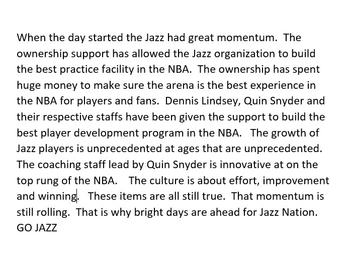 DLocke09's tweet photo. Thoughts on where the Jazz stand https://t.co/qUFJt69jXV