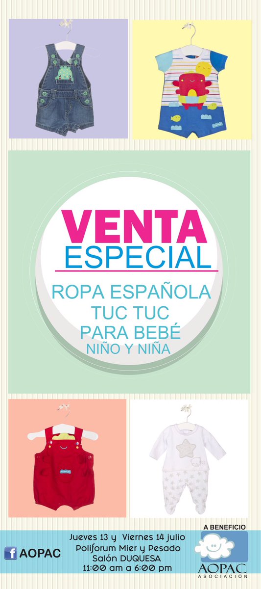 VENTA ESPECIAL de ropa para niños, niñas y bebés de la marca <a href="/tuctuconline/">tuctuc</a>. 

13 y 14 de Julio en el #PoliforumMierYPesado 11:00AM a 6:00PM